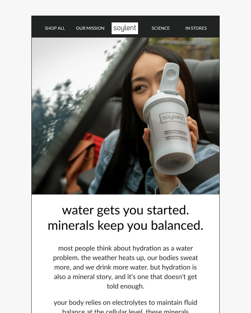 Screenshot of email sent to a Soylent Newsletter subscriber
