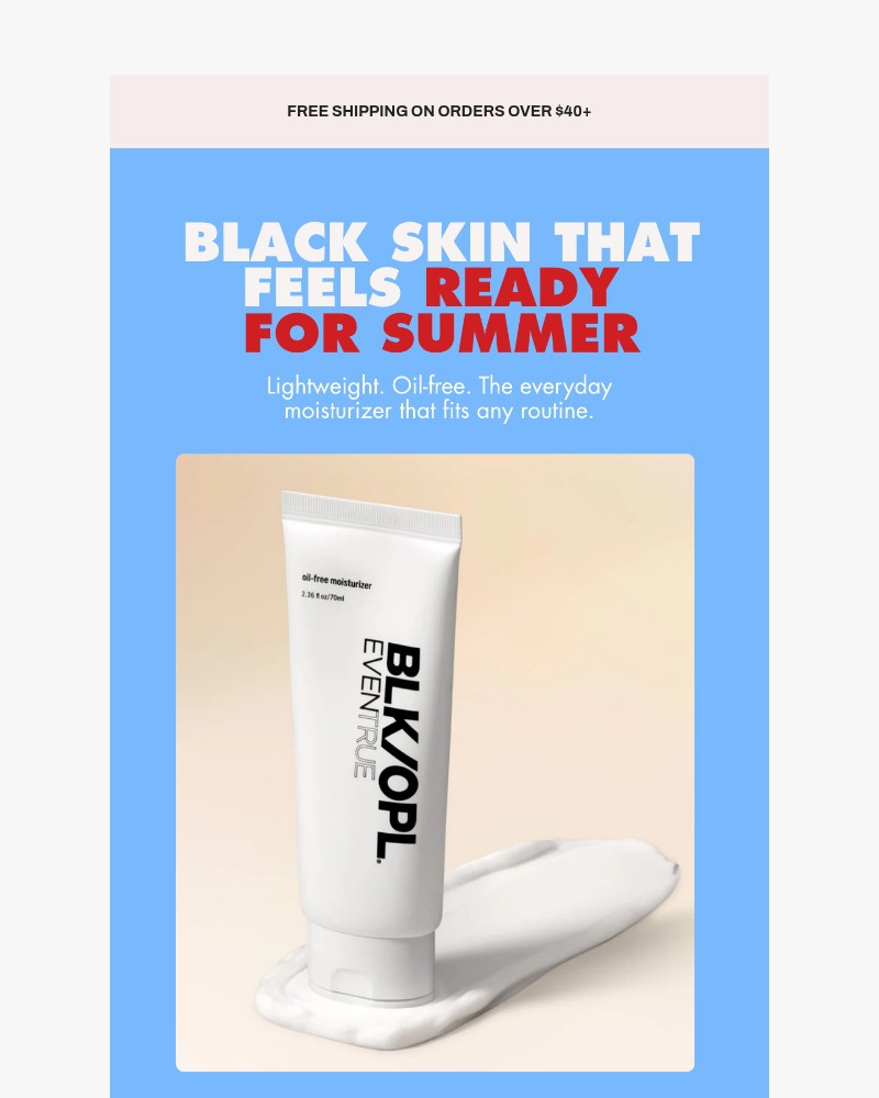 Screenshot of email sent to a Black Opal Beauty Newsletter subscriber