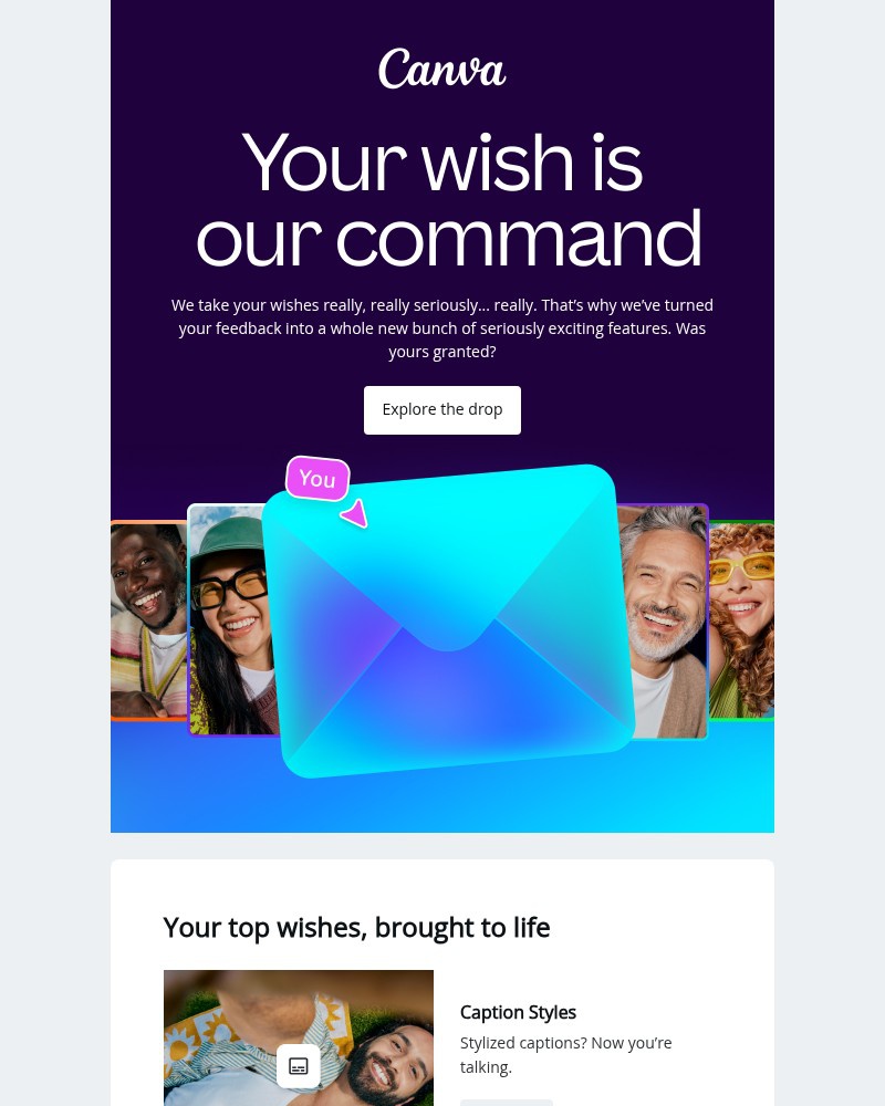 Screenshot of email sent to a Canva Customer