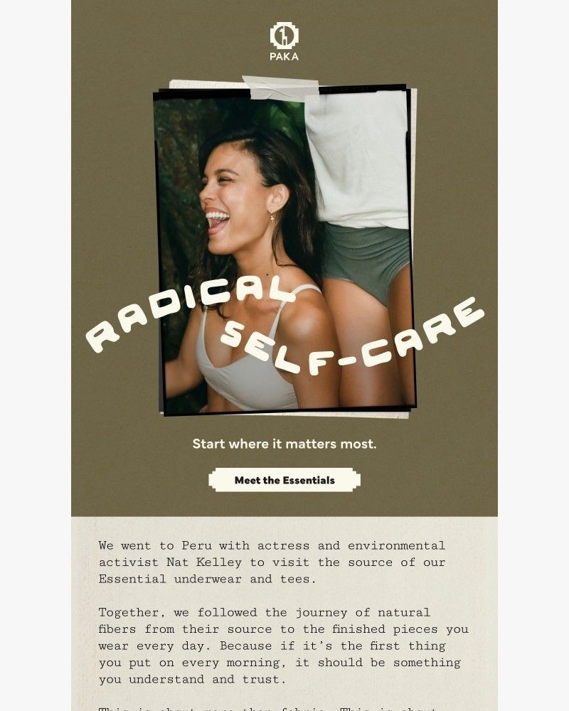 Screenshot of email sent to a Paka Newsletter subscriber