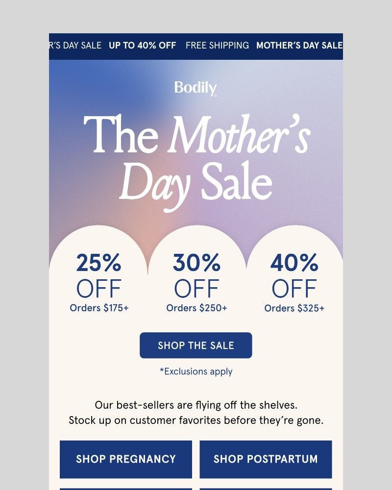 Screenshot of email sent to a Bodily Newsletter subscriber