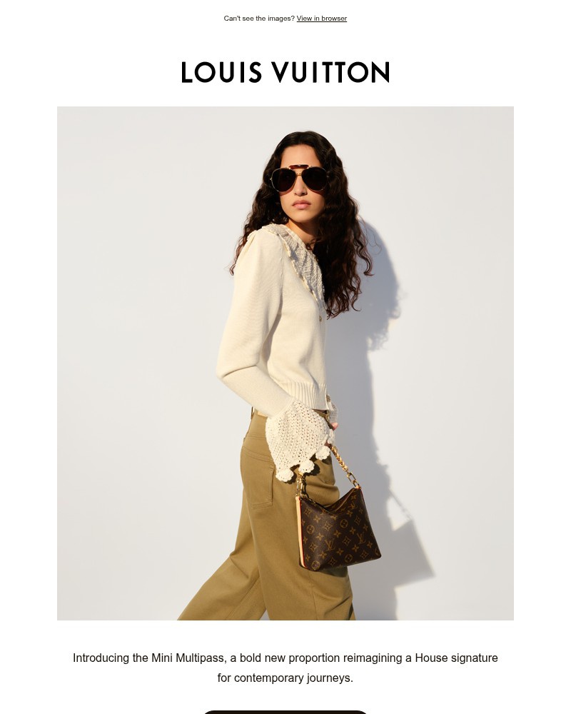Screenshot of email sent to a Louis Vuitton Newsletter subscriber