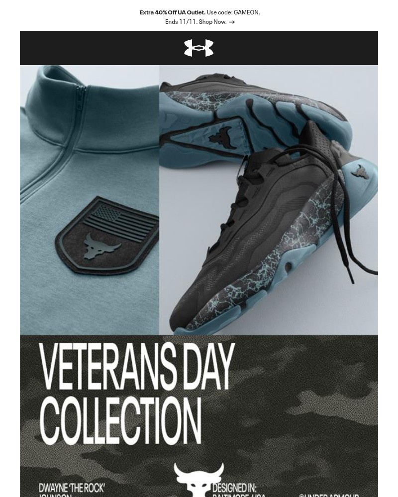 Screenshot of email sent to a Under Armour Newsletter subscriber