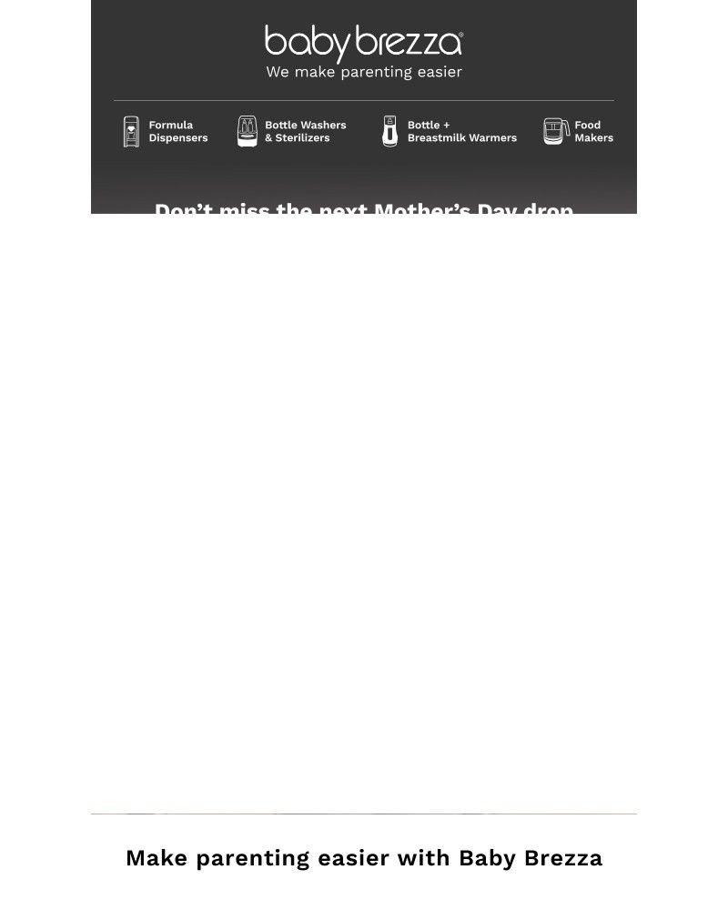 Screenshot of email sent to a Baby Brezza Newsletter subscriber