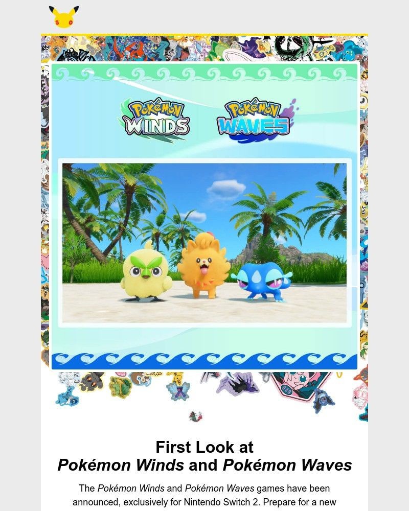 Screenshot of email sent to a Pokemon Newsletter subscriber