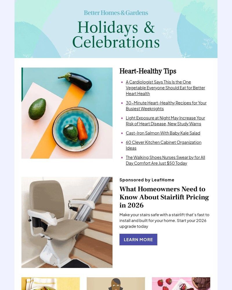 Screenshot of email sent to a Better Homes and Gardens Newsletter subscriber