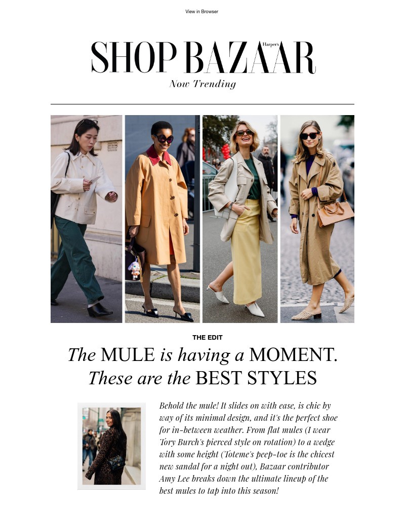 Screenshot of email sent to a Harper’s Bazaar Newsletter subscriber