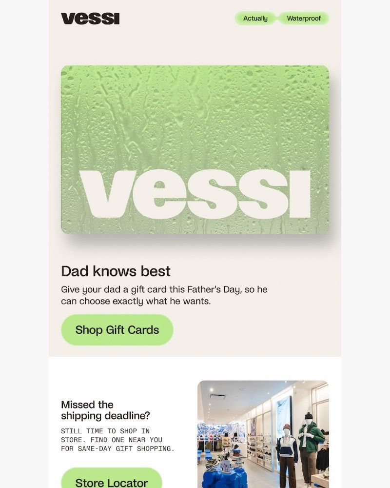Screenshot of email sent to a Vessi Seller