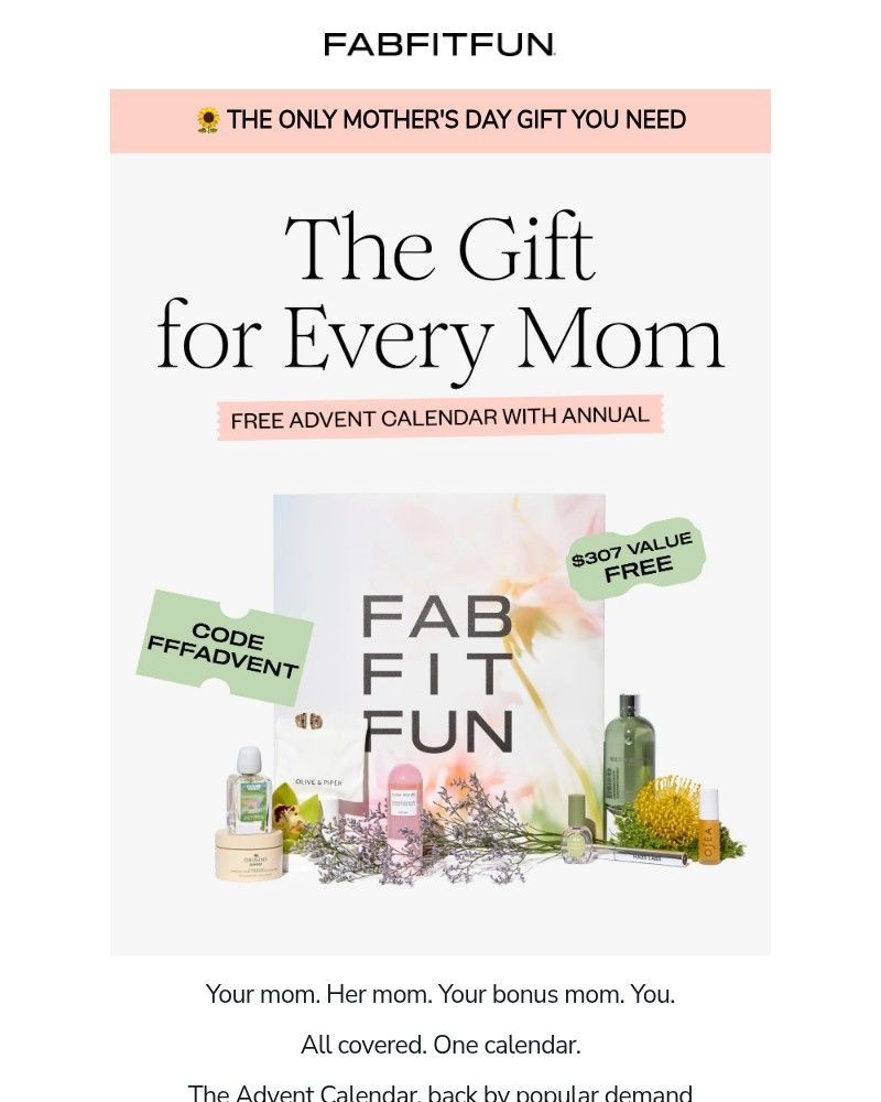 Screenshot of email sent to a FabFitFun Newsletter subscriber