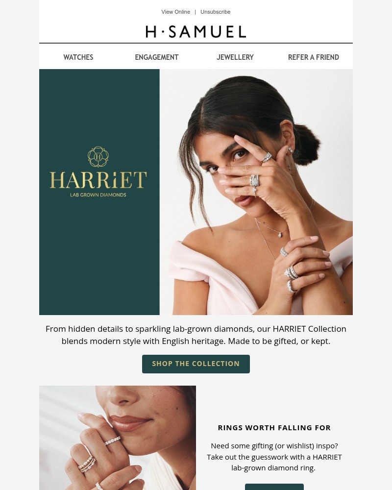 Screenshot of email sent to a H.Samuel Newsletter subscriber