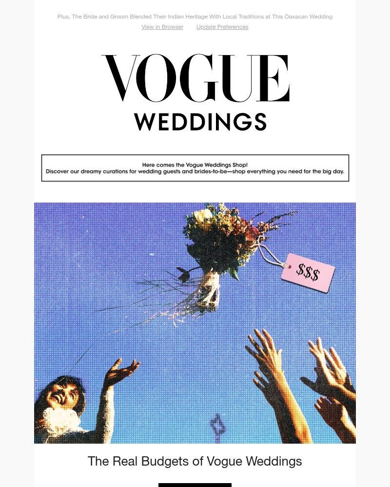 Screenshot of email sent to a Vogue Newsletter subscriber
