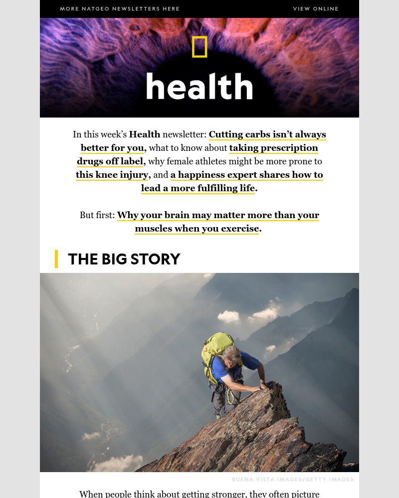 Screenshot of email sent to a National Geographic Newsletter subscriber