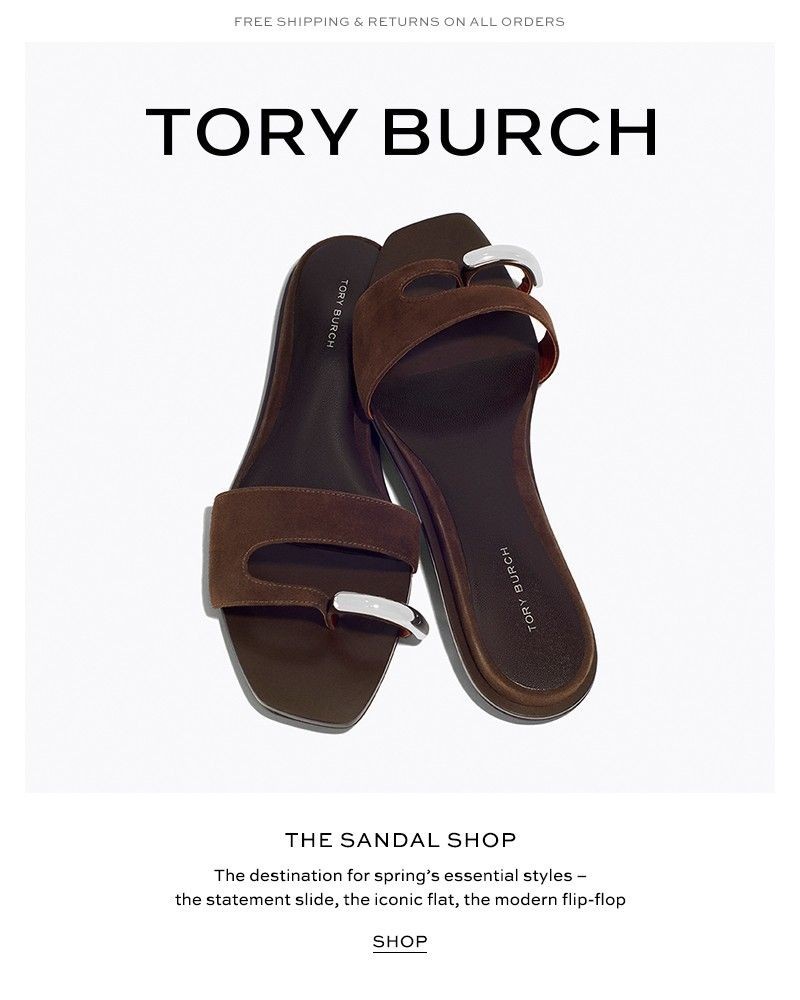 Screenshot of email sent to a Tory Burch Newsletter subscriber