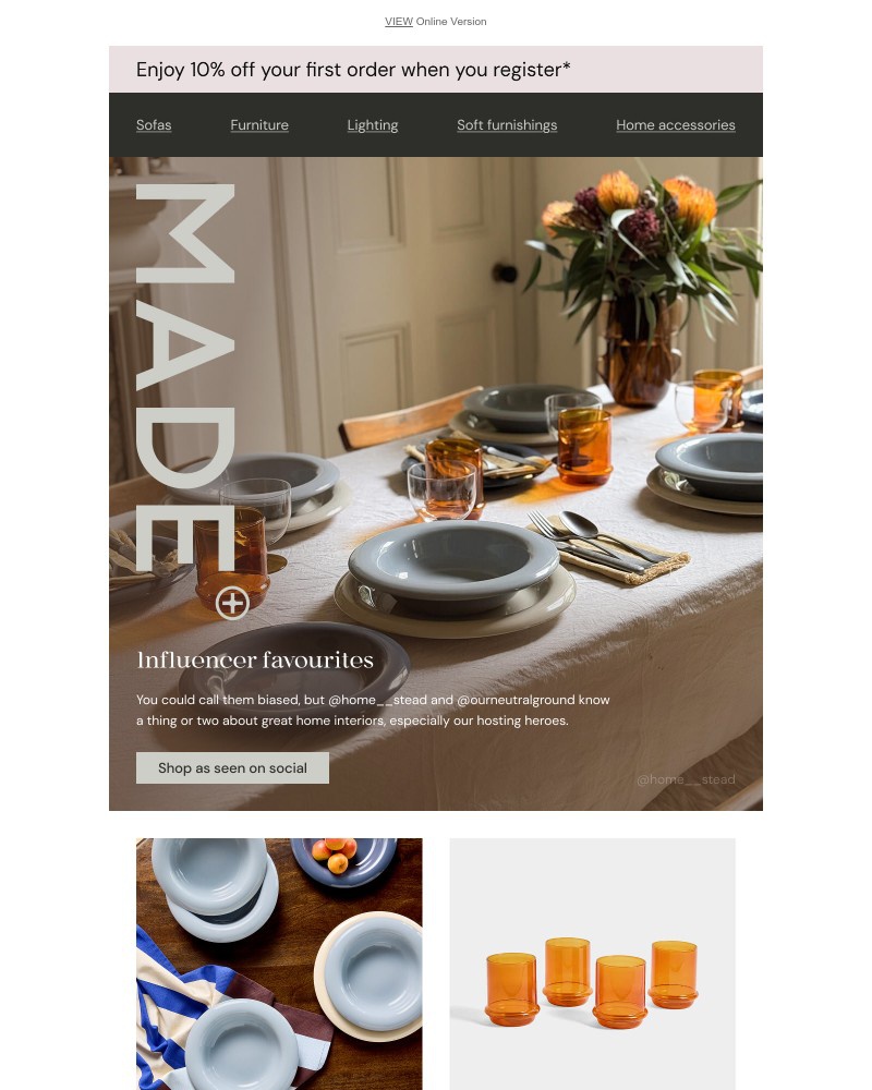 Screenshot of email sent to a Made Customer