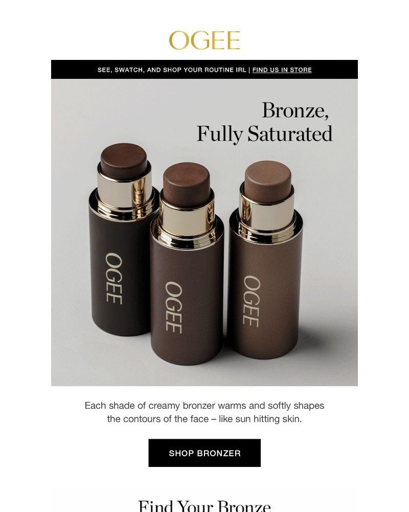 Screenshot of email sent to a Ogee Newsletter subscriber