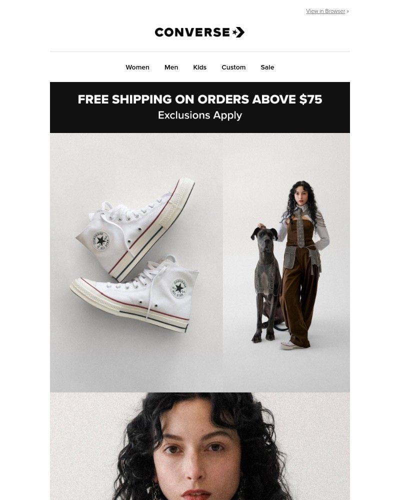 Screenshot of email sent to a Converse Newsletter subscriber