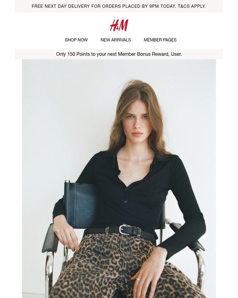 Screenshot of email sent to a H&M Newsletter subscriber