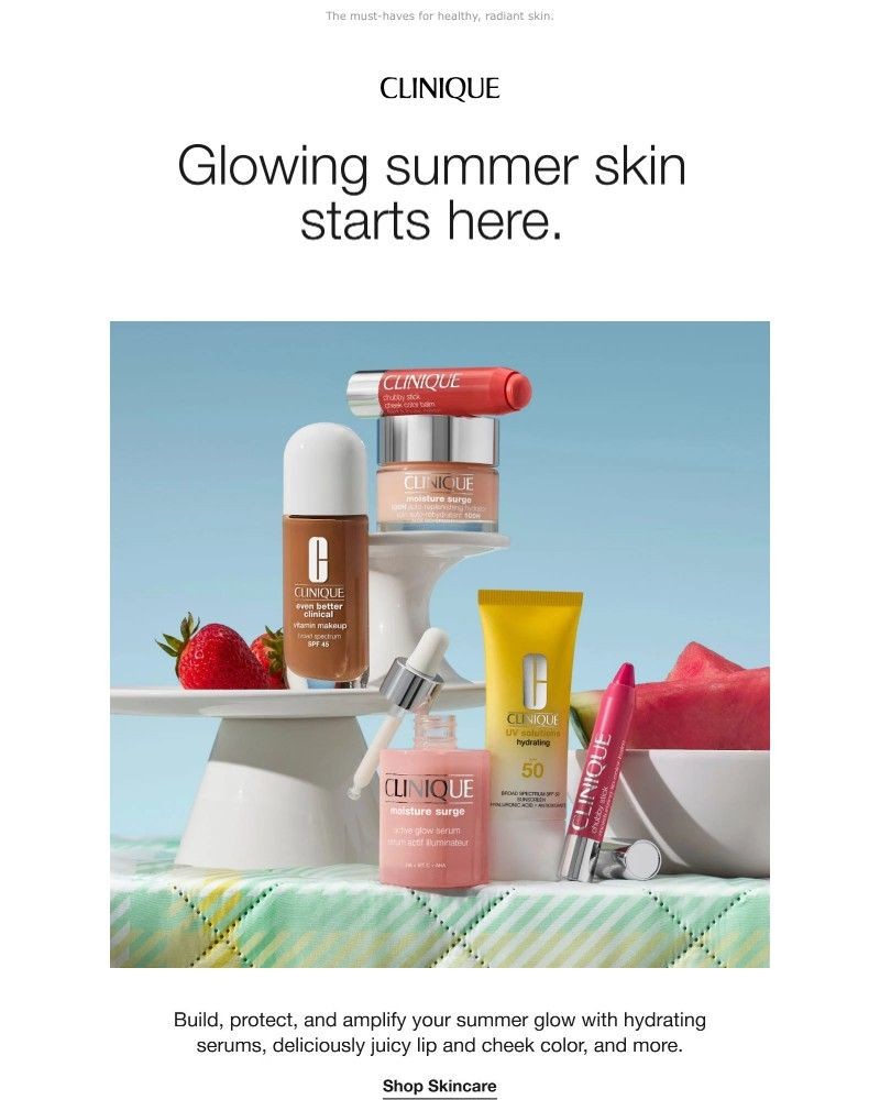 Screenshot of email sent to a Clinique Newsletter subscriber