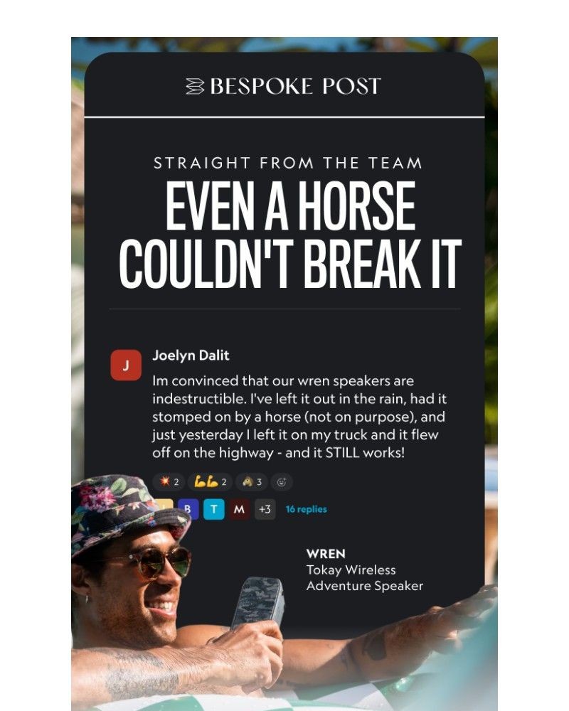 Screenshot of email sent to a Bespoke Post Newsletter subscriber