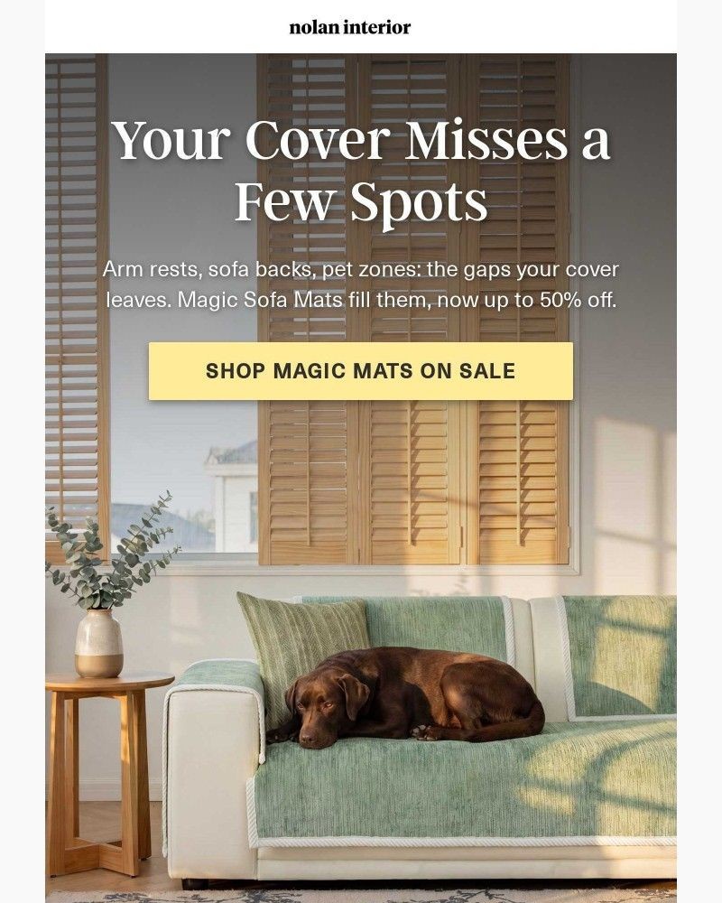 Screenshot of email sent to a Nolan Interior Newsletter subscriber