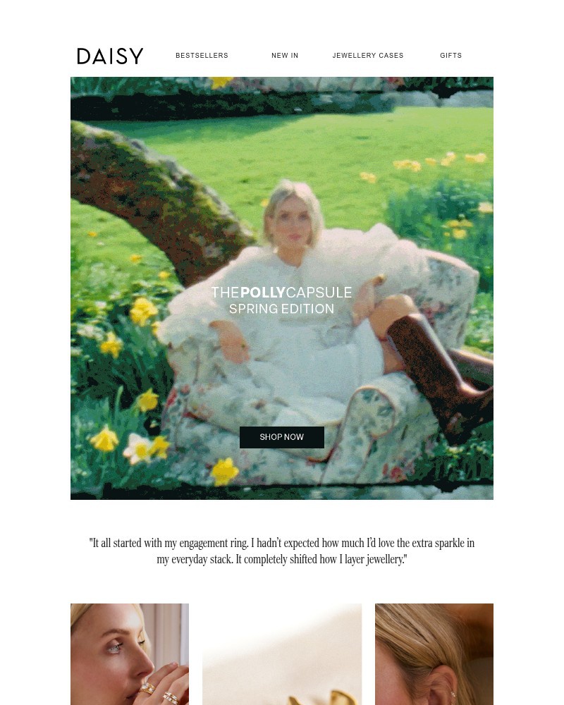 Screenshot of email sent to a Daisy Jewellery Cart abandoner