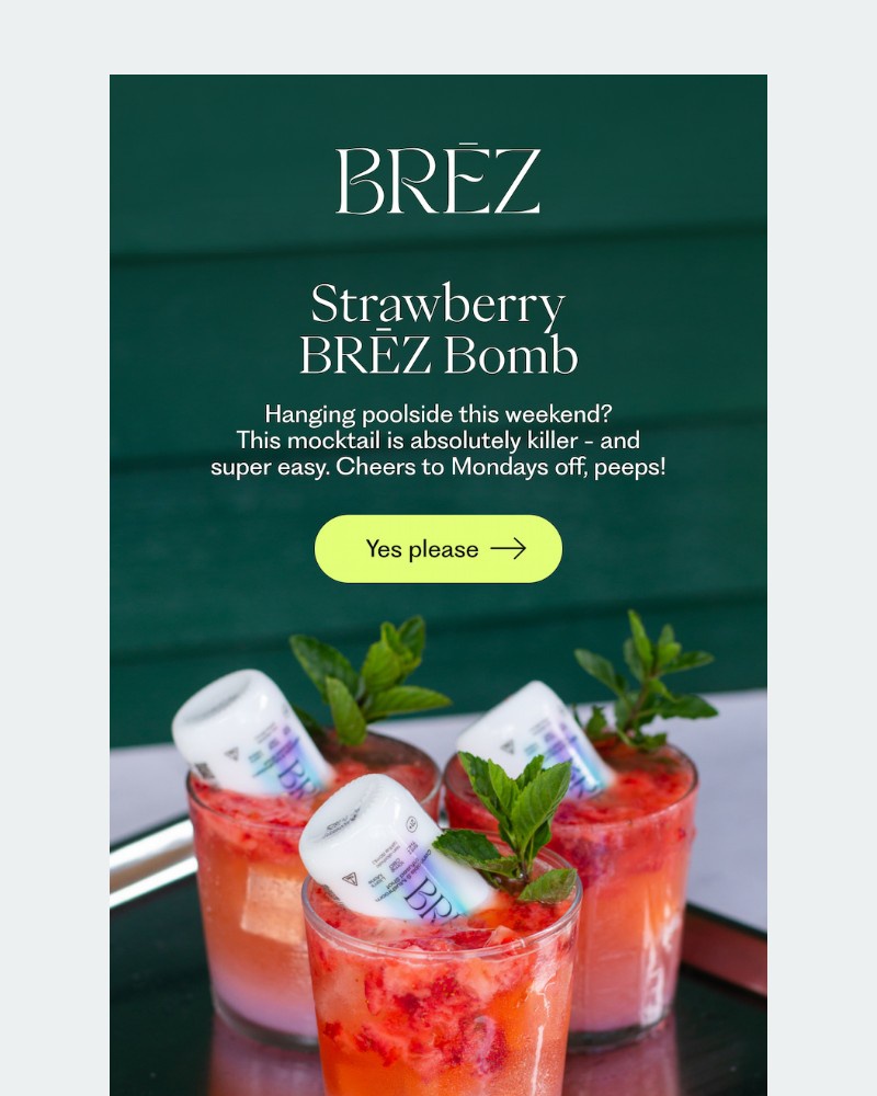 Screenshot of email sent to a Brez Newsletter subscriber