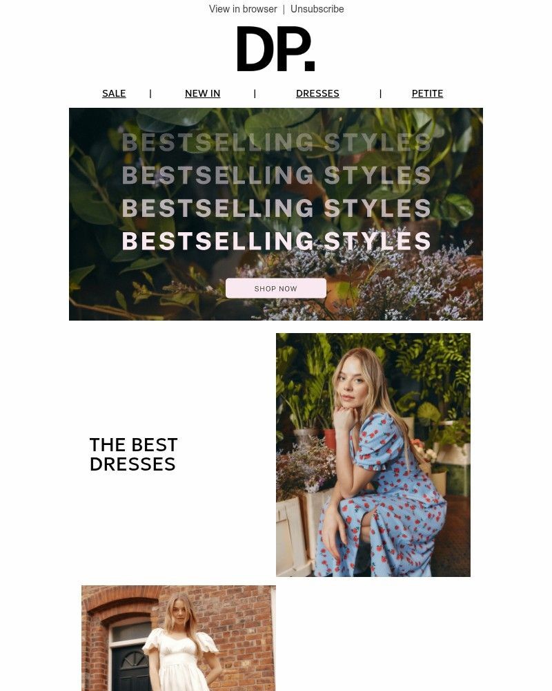 Screenshot of email sent to a Dorothy Perkins Newsletter subscriber