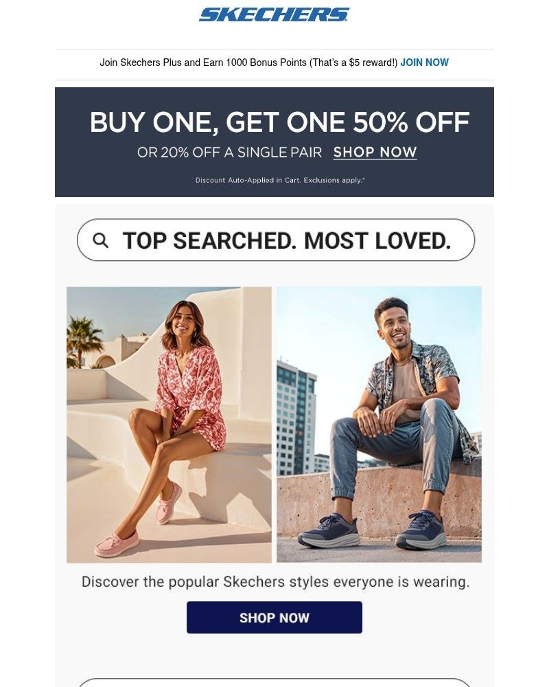 Screenshot of email sent to a Skechers Newsletter subscriber