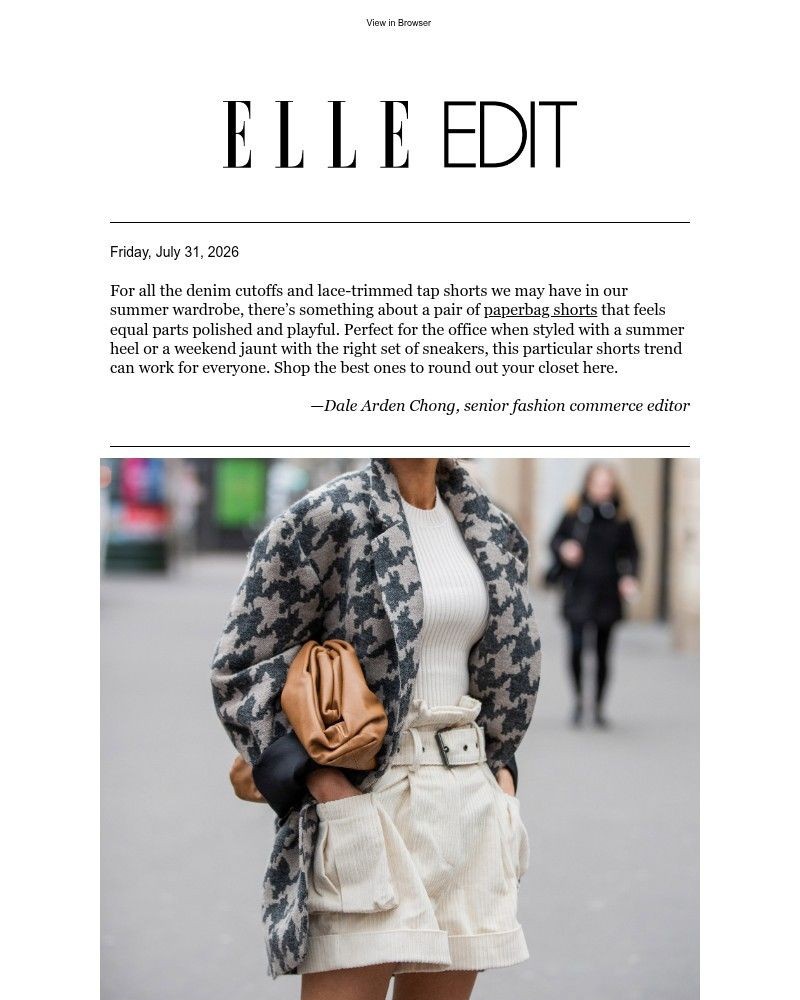 Screenshot of email sent to a Elle Newsletter subscriber