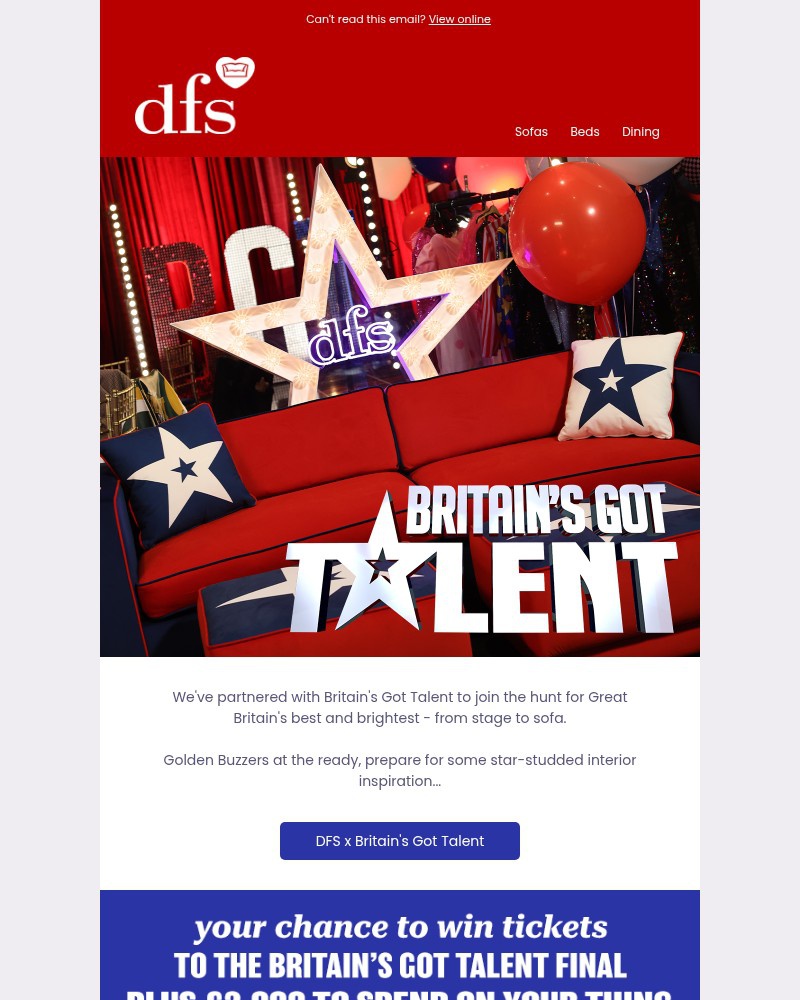 Screenshot of email sent to a DFS Cart abandoner