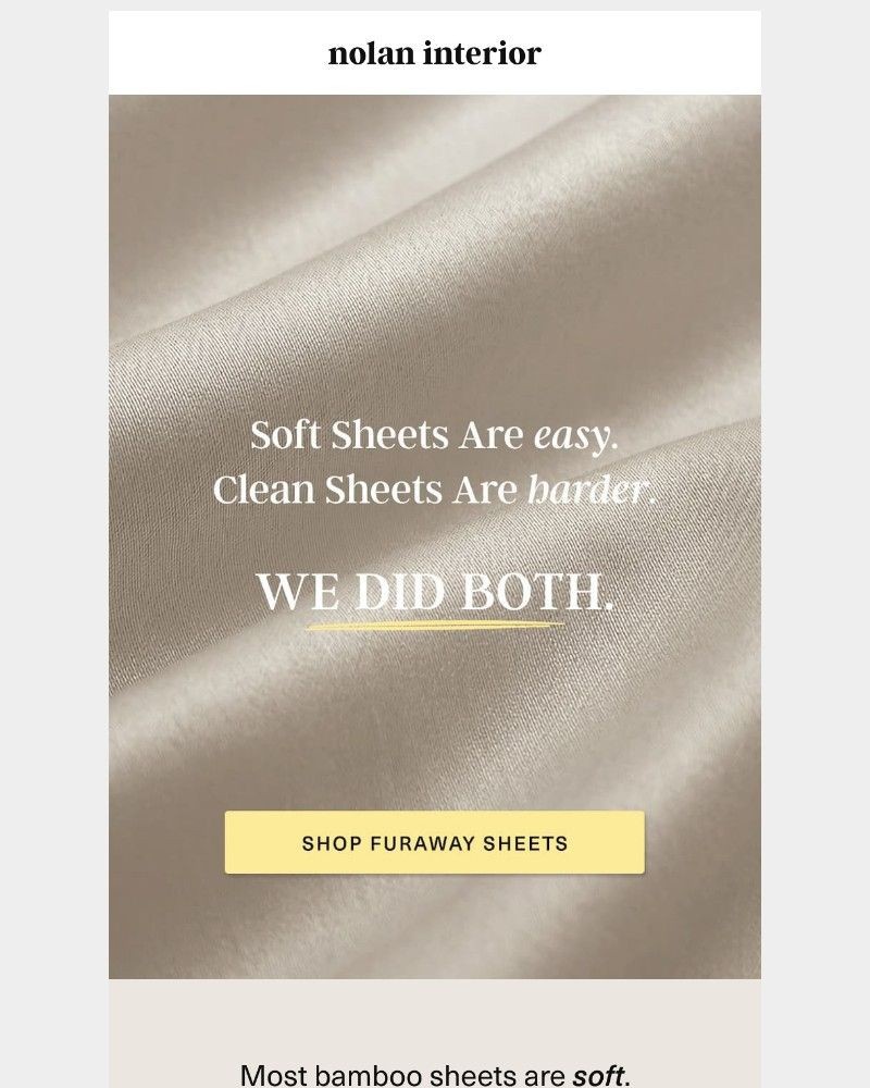 Screenshot of email sent to a Nolan Interior Newsletter subscriber