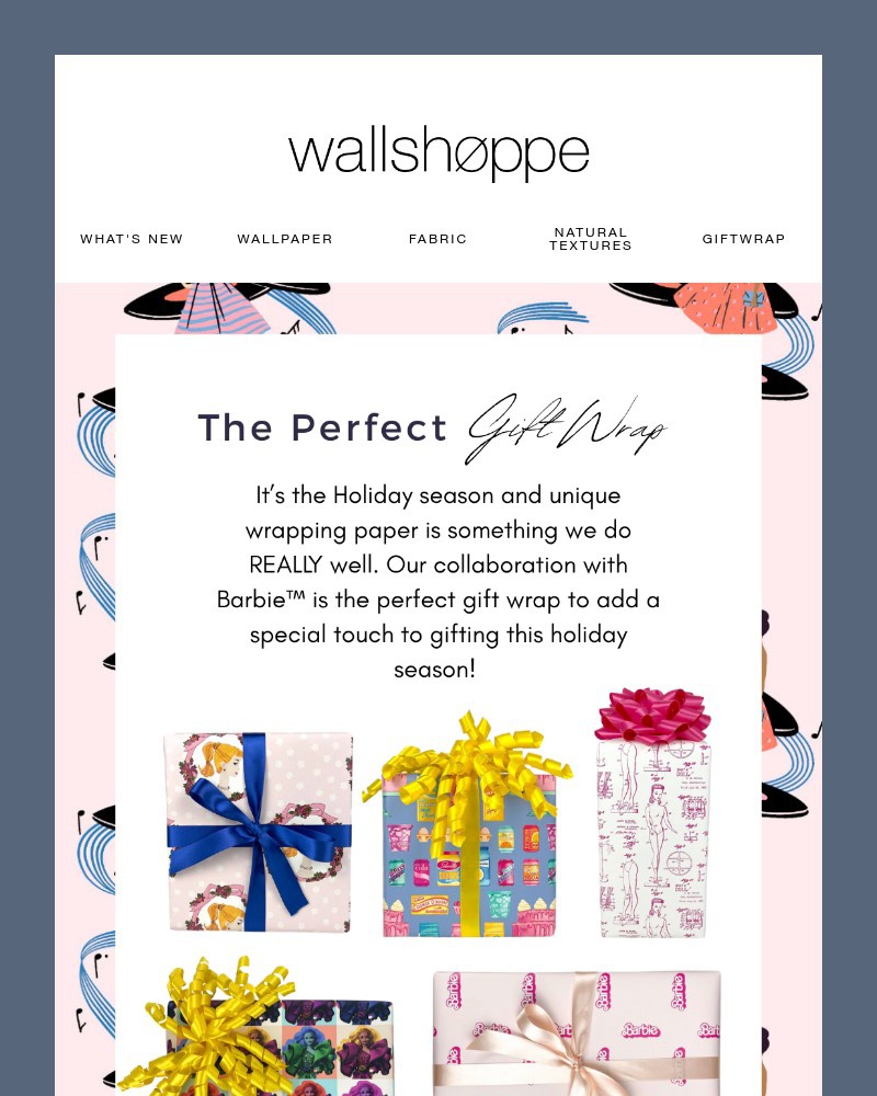 Screenshot of email sent to a Wallshoppe Newsletter subscriber
