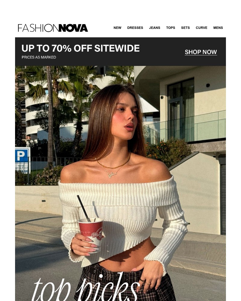 Screenshot of email sent to a Fashion Nova Registered user