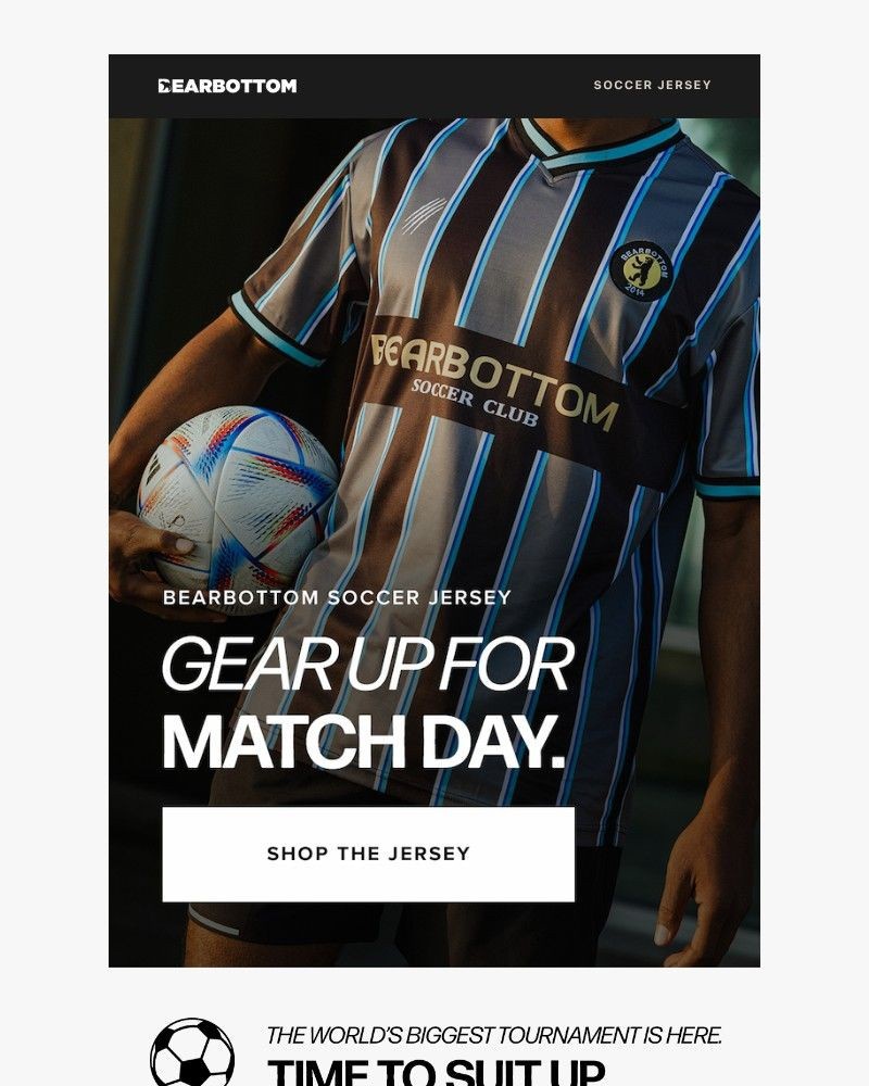 Screenshot of email sent to a Bearbottom Clothing Newsletter subscriber
