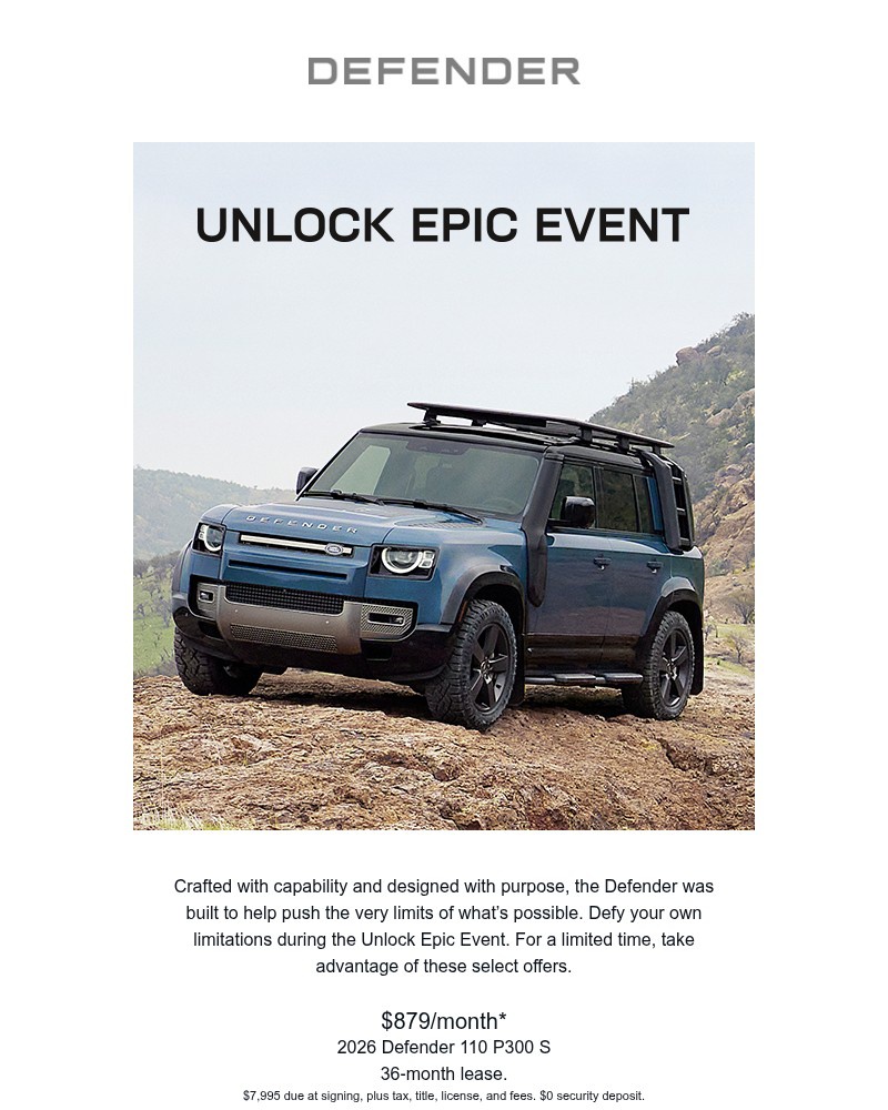 Screenshot of email sent to a Land Rover Newsletter subscriber