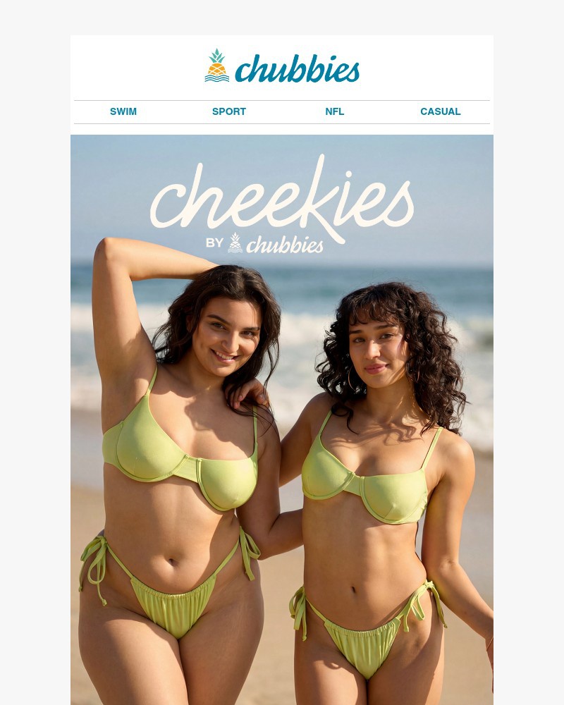 Screenshot of email sent to a Chubbies Newsletter subscriber