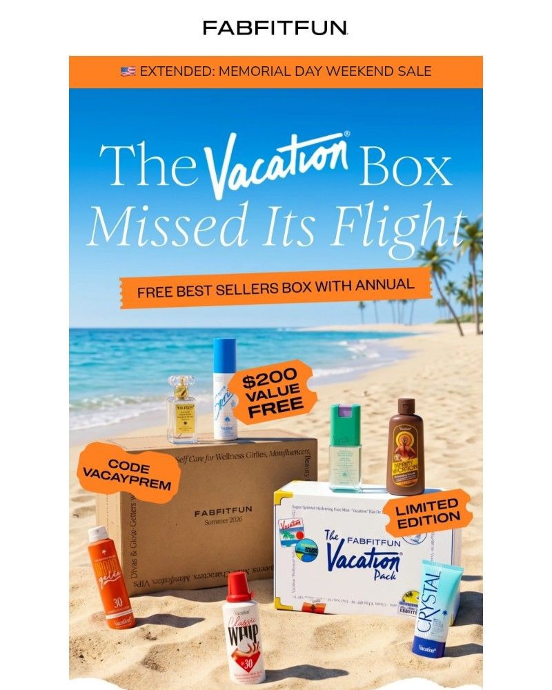 Screenshot of email sent to a FabFitFun Newsletter subscriber