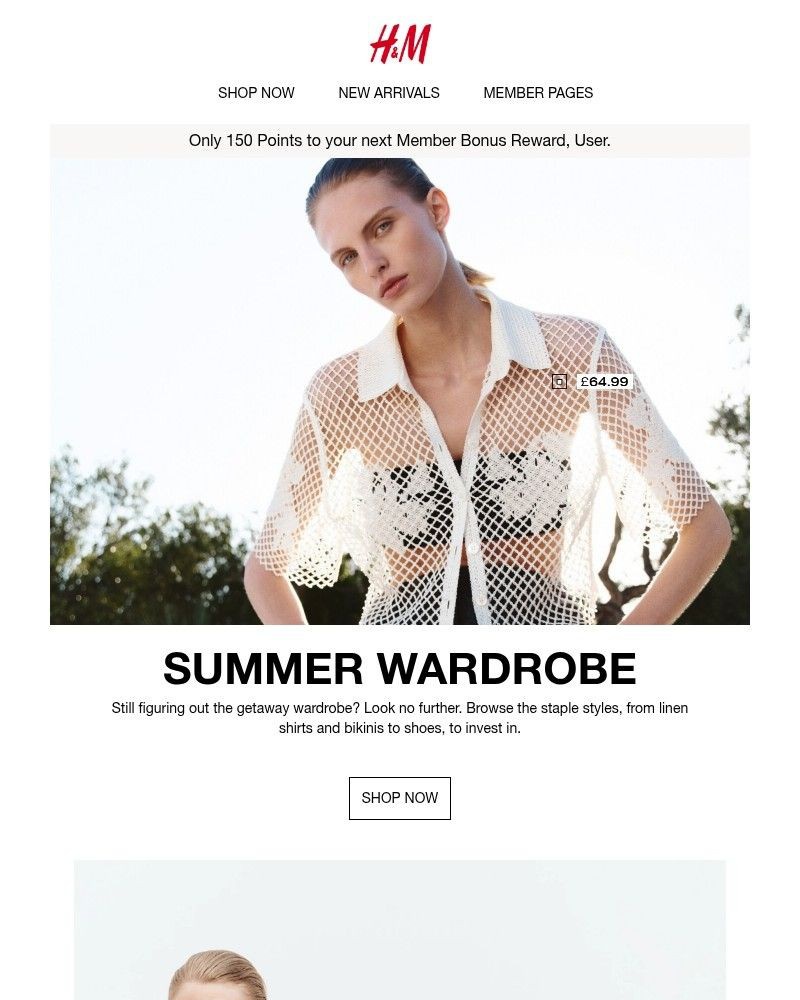 Screenshot of email sent to a H&M Newsletter subscriber