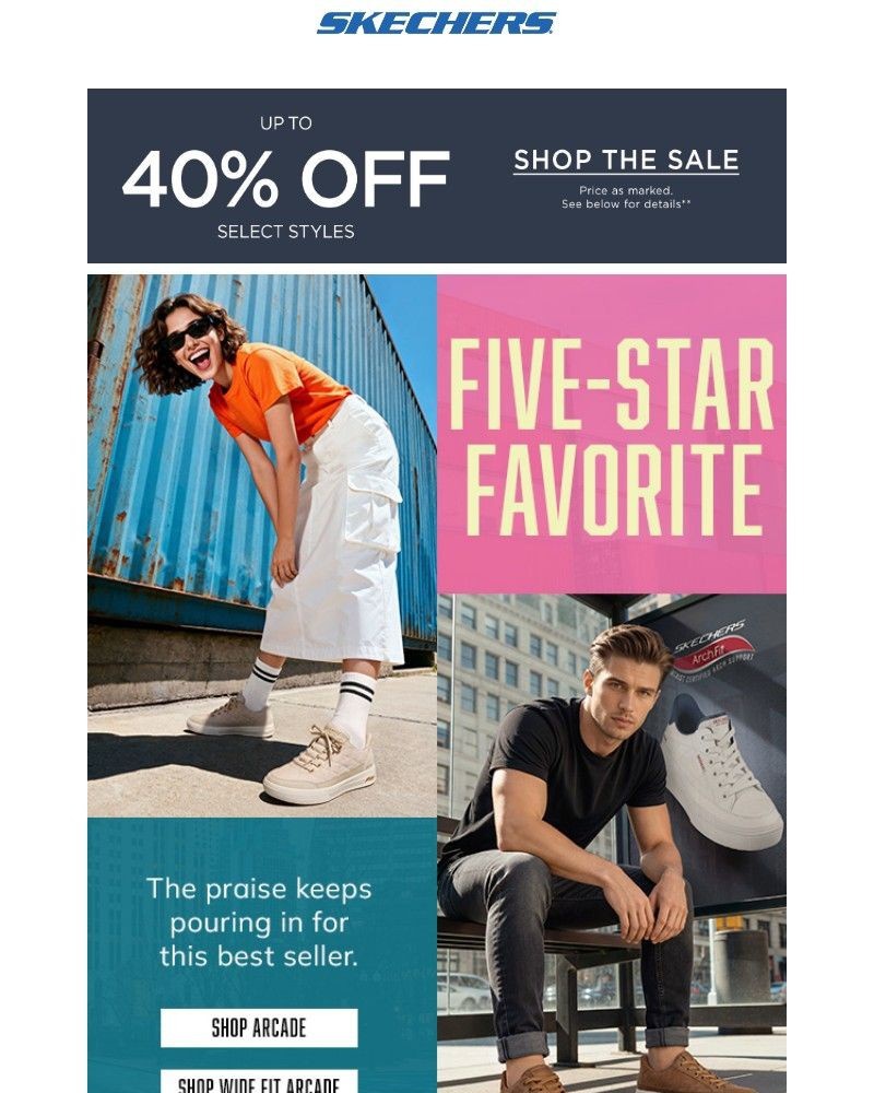Screenshot of email sent to a Skechers Newsletter subscriber