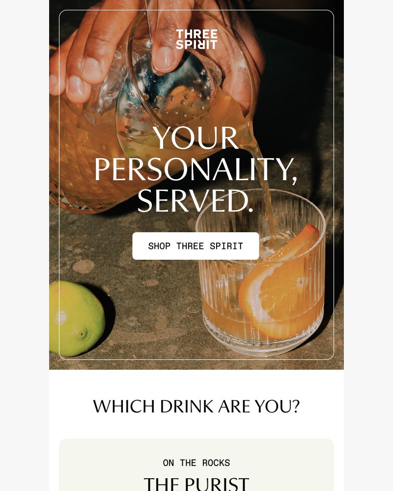 Screenshot of email sent to a Three Spirit Newsletter subscriber
