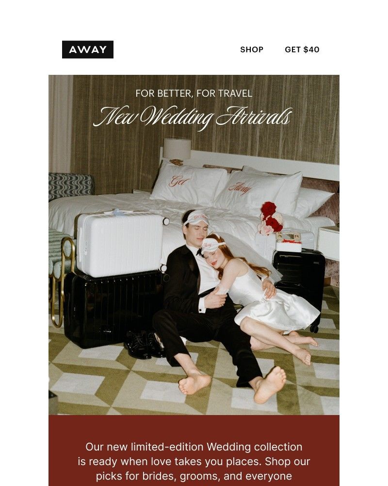 Screenshot of email sent to a Away Newsletter subscriber