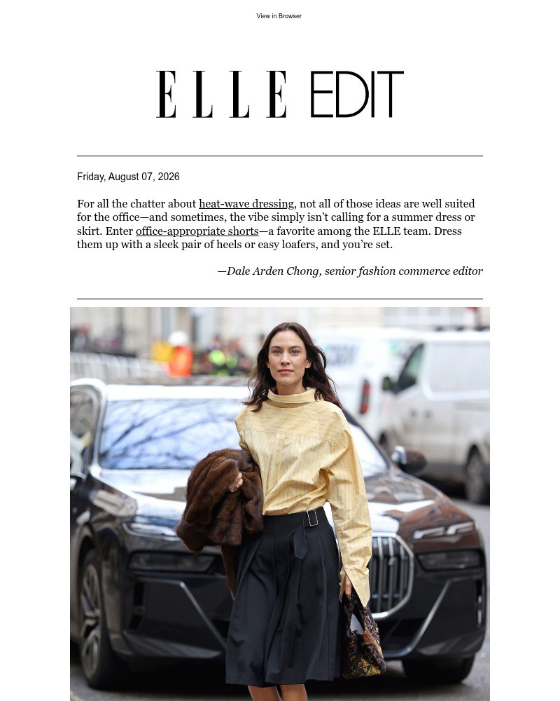 Screenshot of email sent to a Elle Newsletter subscriber
