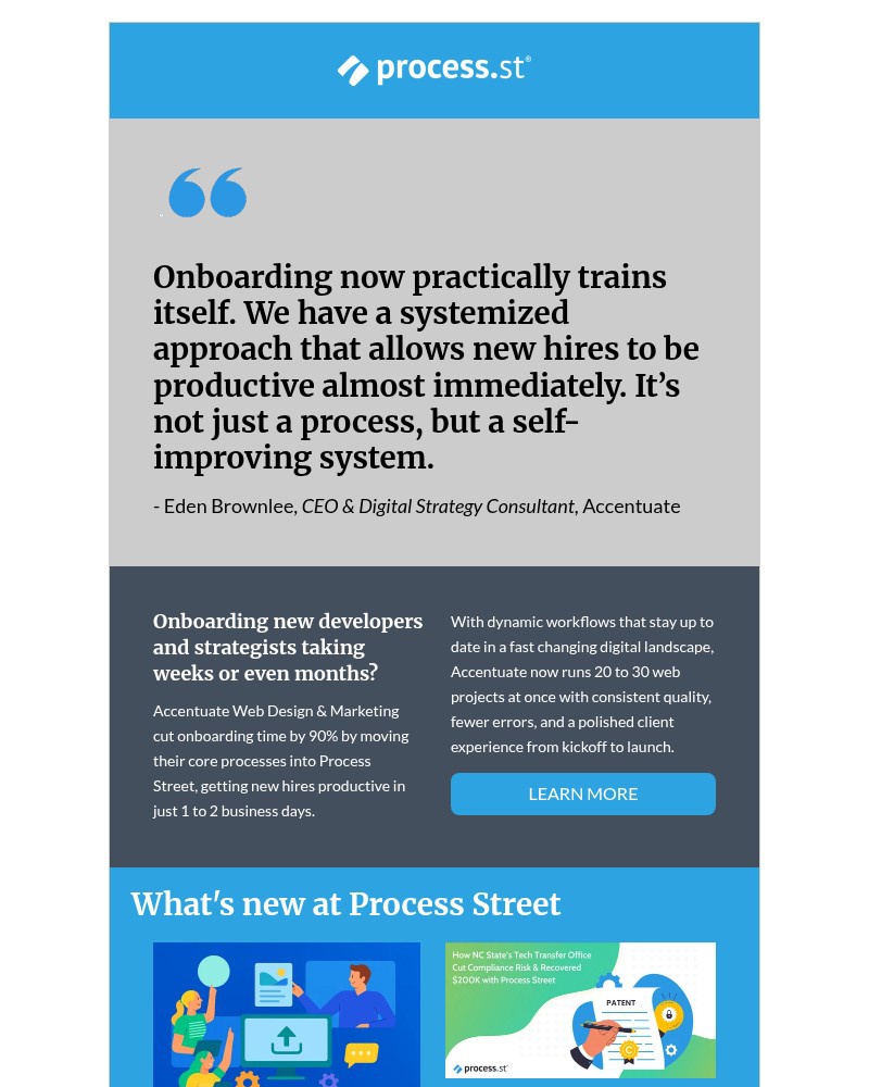 Screenshot of email sent to a Process Street Invited user