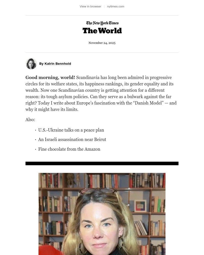 Screenshot of email sent to a The New York Times Customer