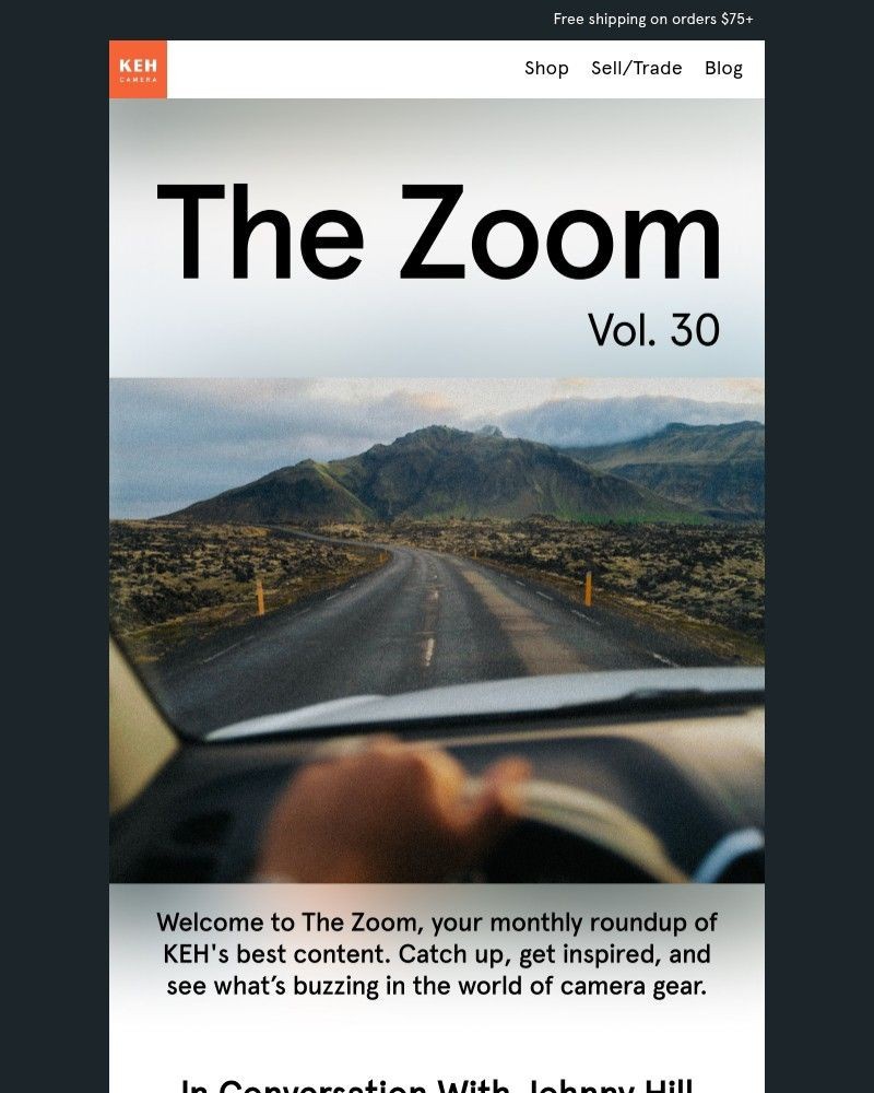 Screenshot of email sent to a KEH Camera Newsletter subscriber