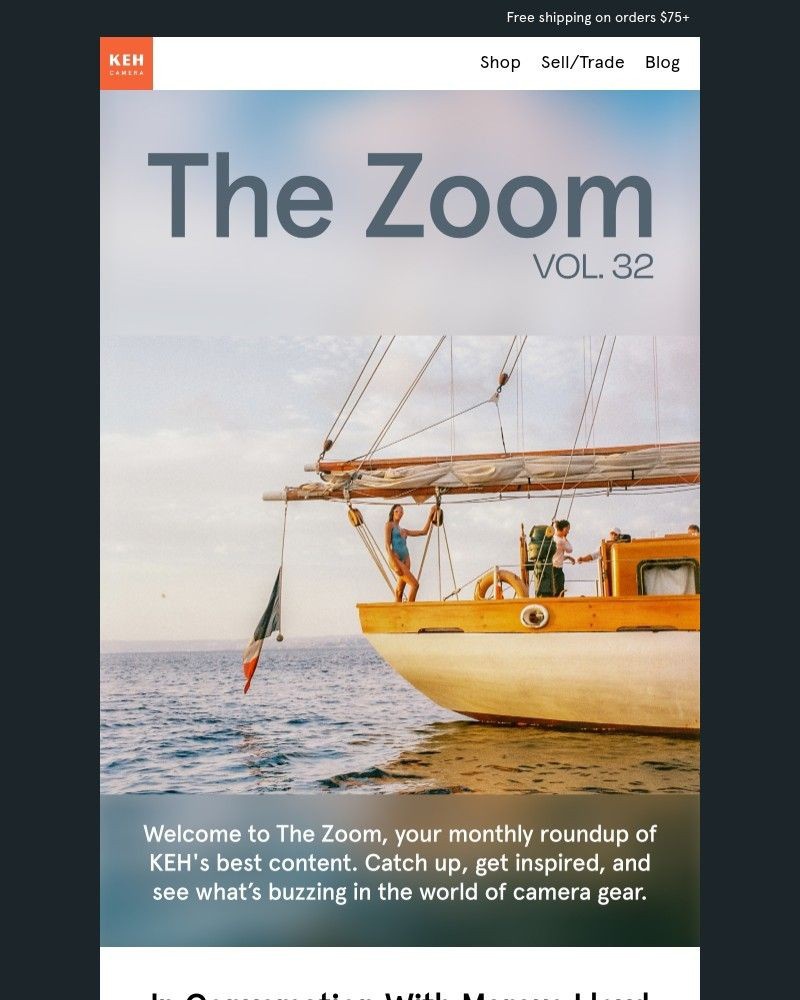 Screenshot of email sent to a KEH Camera Newsletter subscriber