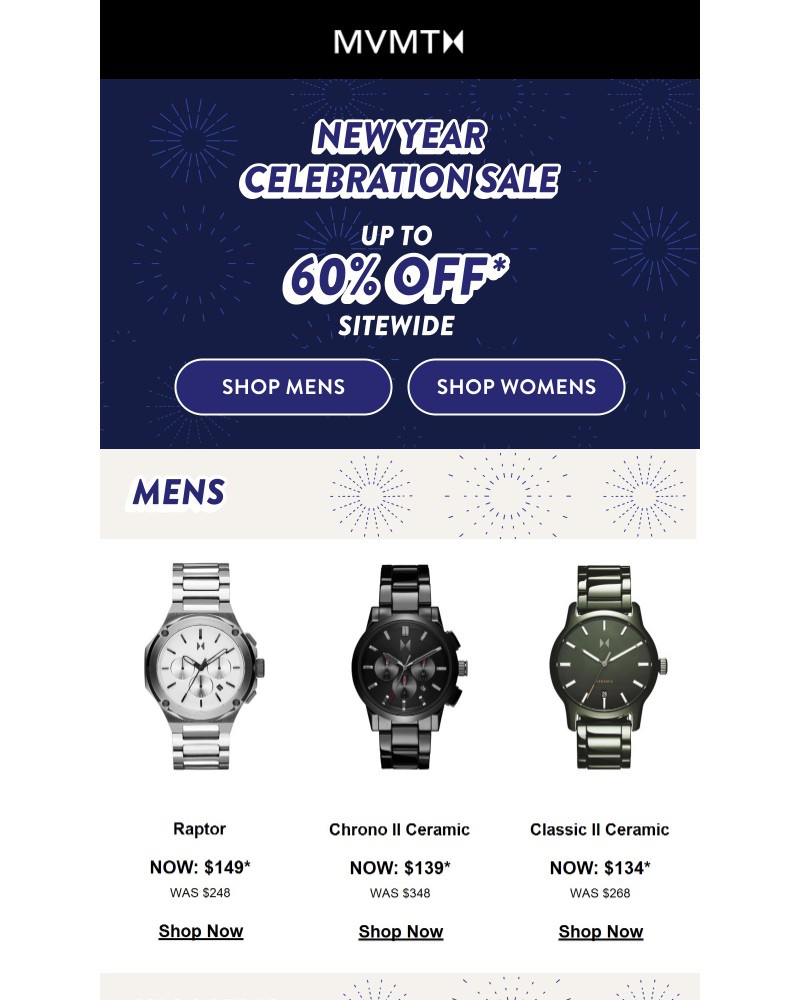 Screenshot of email sent to a MVMT Newsletter subscriber