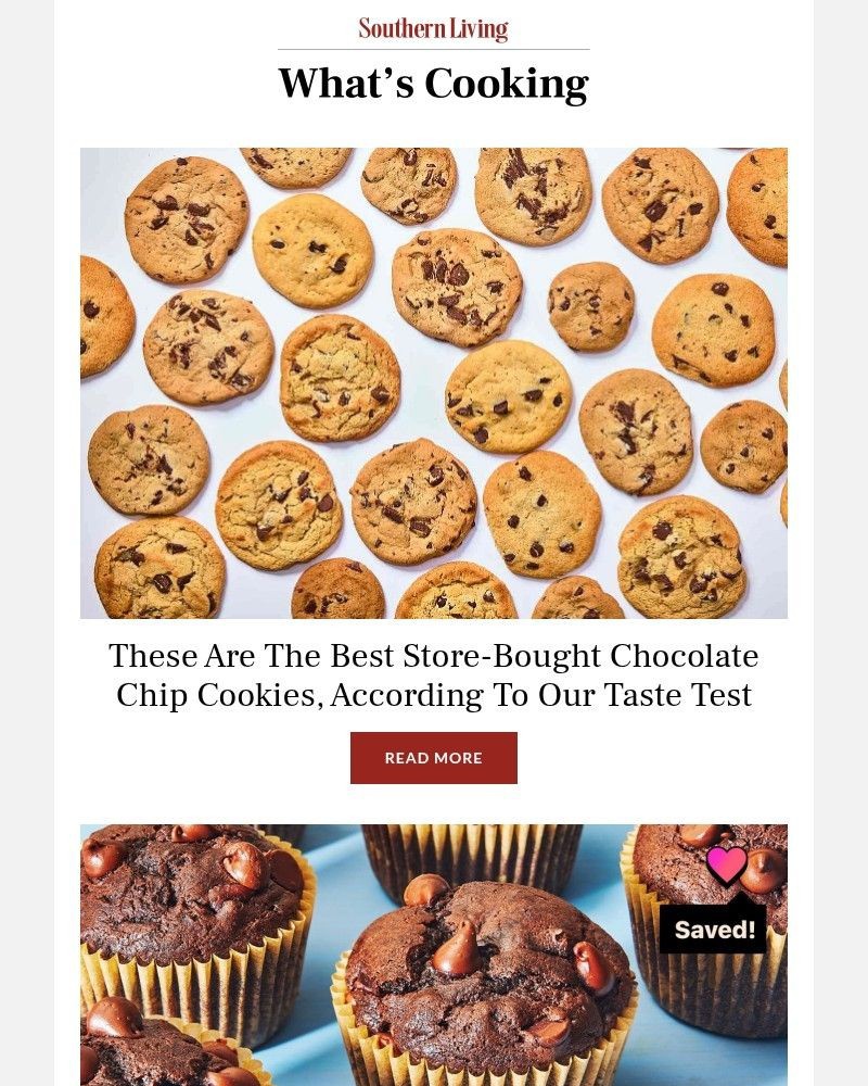 Screenshot of email sent to a Southern Living Newsletter subscriber