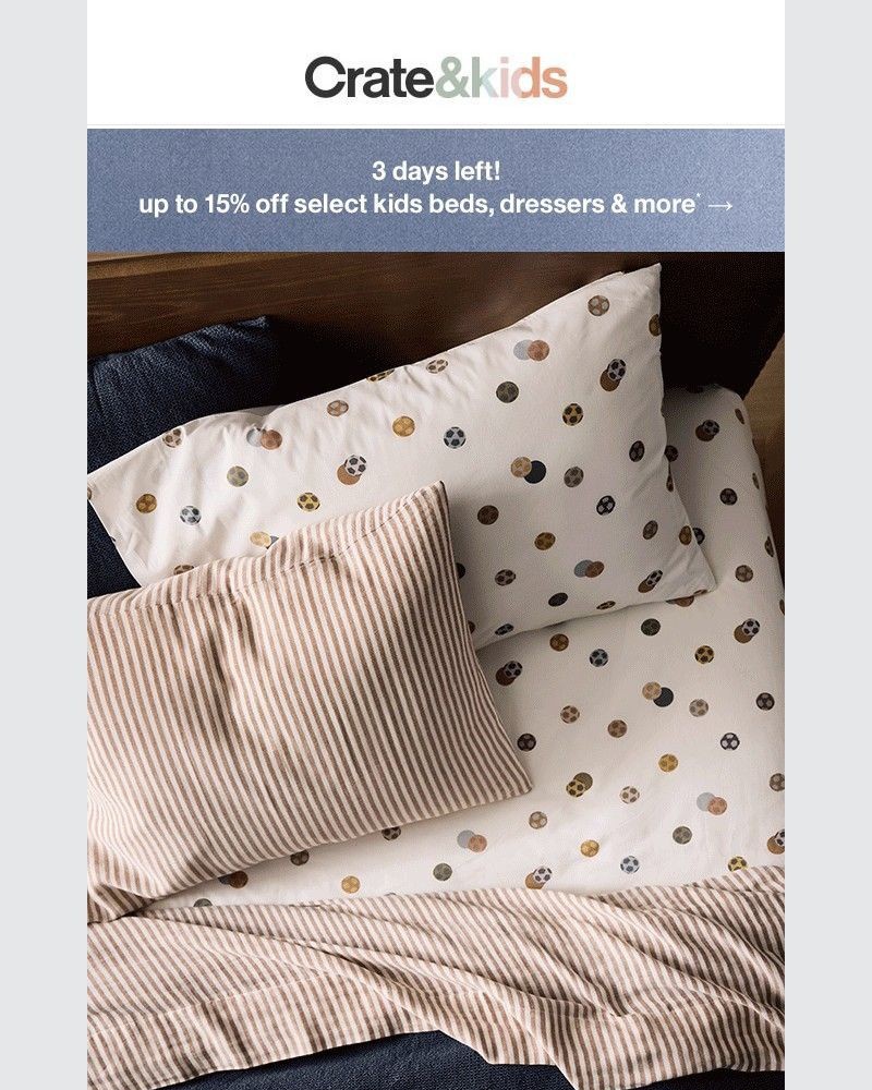 Screenshot of email sent to a Crate & Barrel Newsletter subscriber