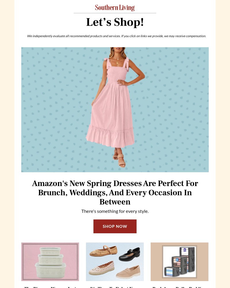 Screenshot of email sent to a Southern Living Newsletter subscriber